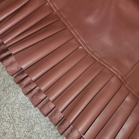 Zara Skirt Faux Leather Pleated - Picture 4 of 7